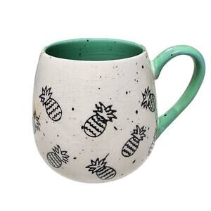 Meritage Coffee Mugs, Speckled Pineapple Stoneware Ceramic Drinking Cup